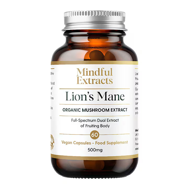 Mindful Extracts Organic Lion’s Mane Mushroom Extract 60 Vegan Capsules