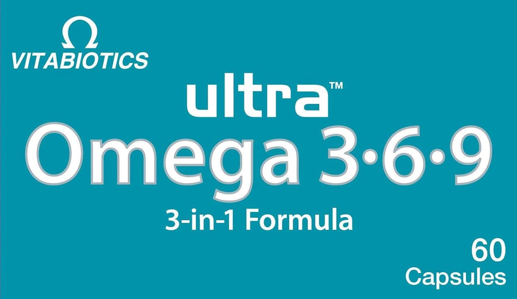 Vitabiotics Ultra Omega 3-6-9 Nutritional Supplements Capsules from Fish Oil Olive Oil Pumpkin Seed and Blackcurrant Oil