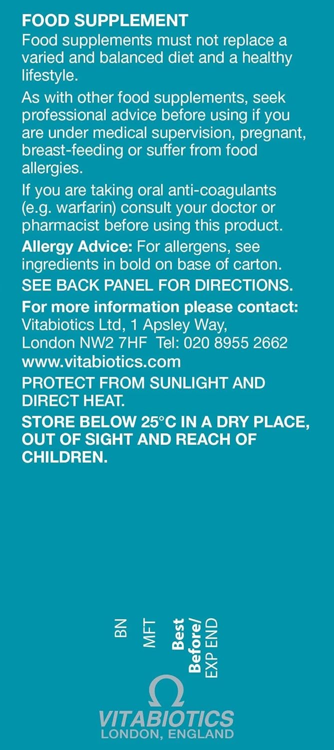Vitabiotics Ultra Omega 3-6-9 Nutritional Supplements Capsules from Fish Oil Olive Oil Pumpkin Seed and Blackcurrant Oil