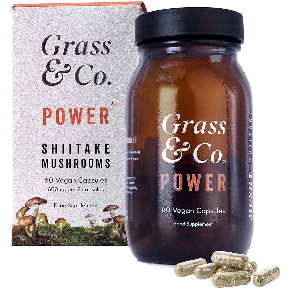 Grass & Co. - Power Shiitake Mushroom Energy Capsules (60 Capsules)