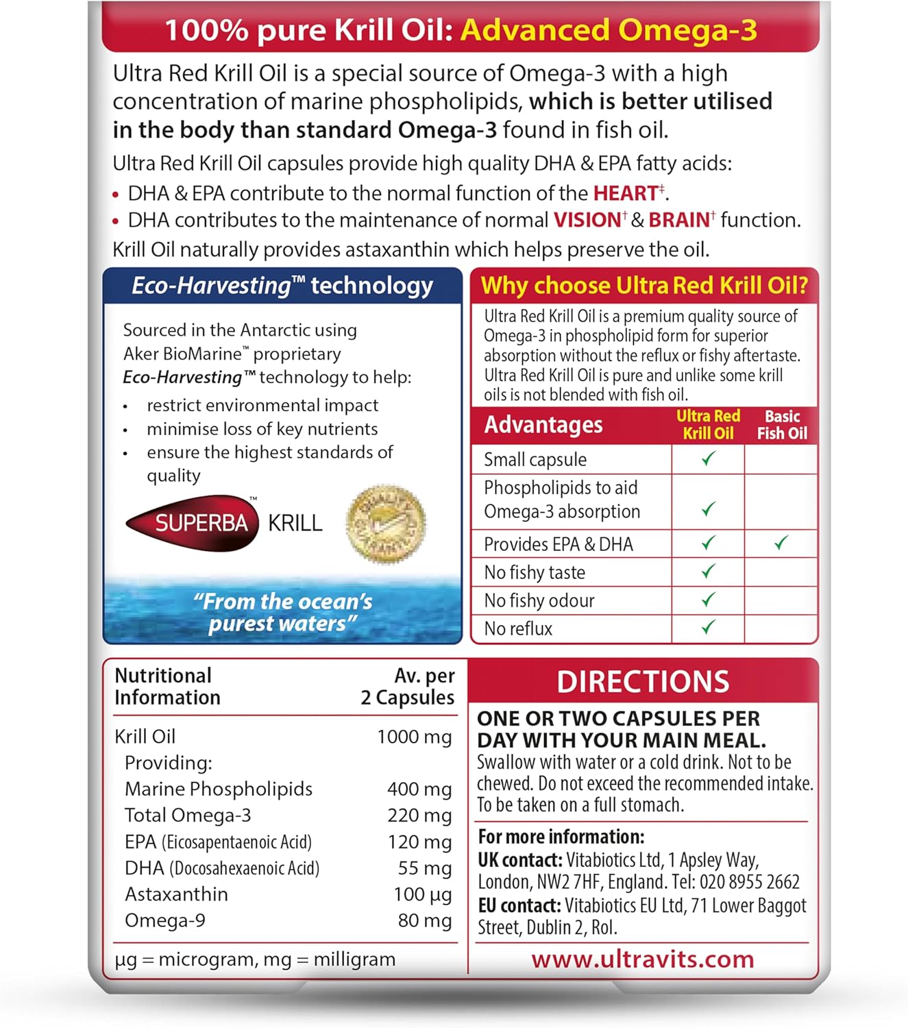 Vitabiotics Ultra Omega 3-6-9 Nutritional Supplements Capsules from Fish Oil Olive Oil Pumpkin Seed and Blackcurrant Oil