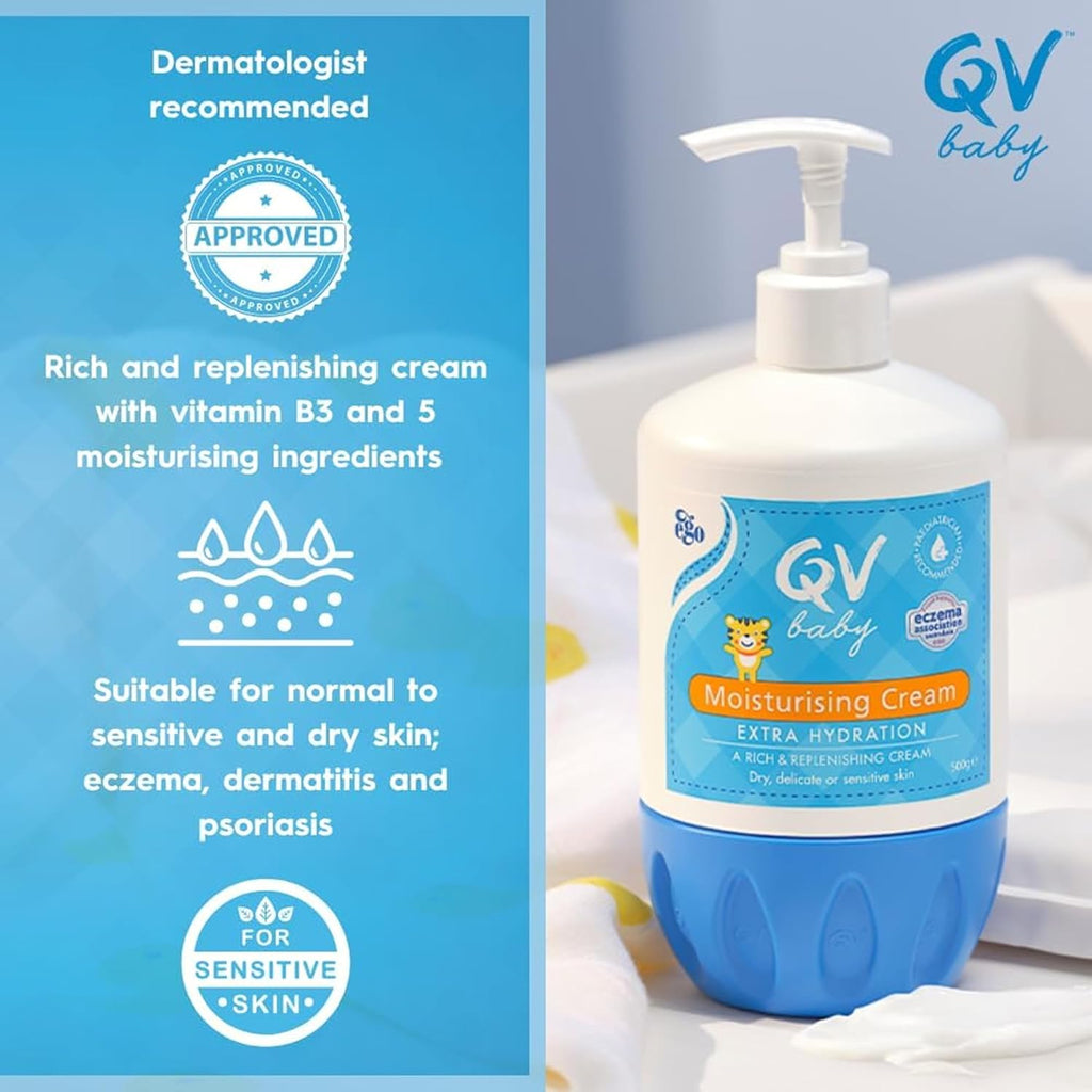 QV Baby Moisturising Cream, 250g - Rich Moisturising Cream With Glycerin and Vitamin B3