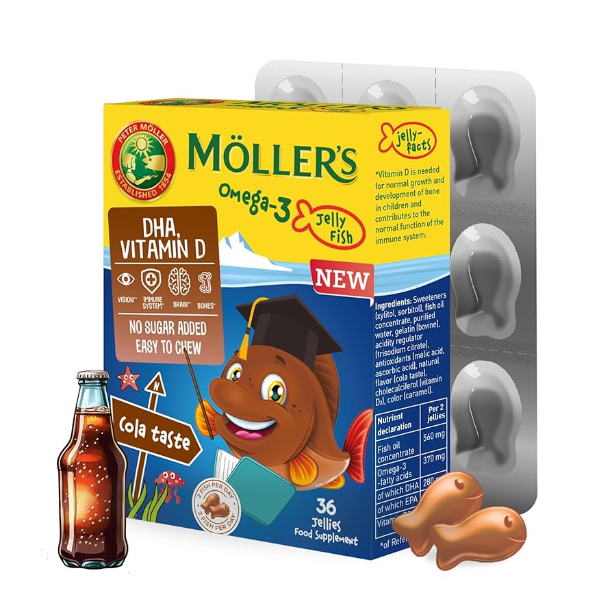 Moller’s - Omega 3 Jellies for Children, Cola Flavoured (36 Capsules)