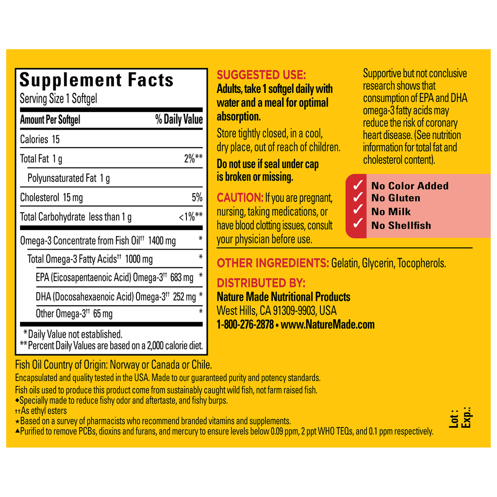 Ultra Omega-3†† from Fish Oil 1400 mg Softgels, Burp-Less♦