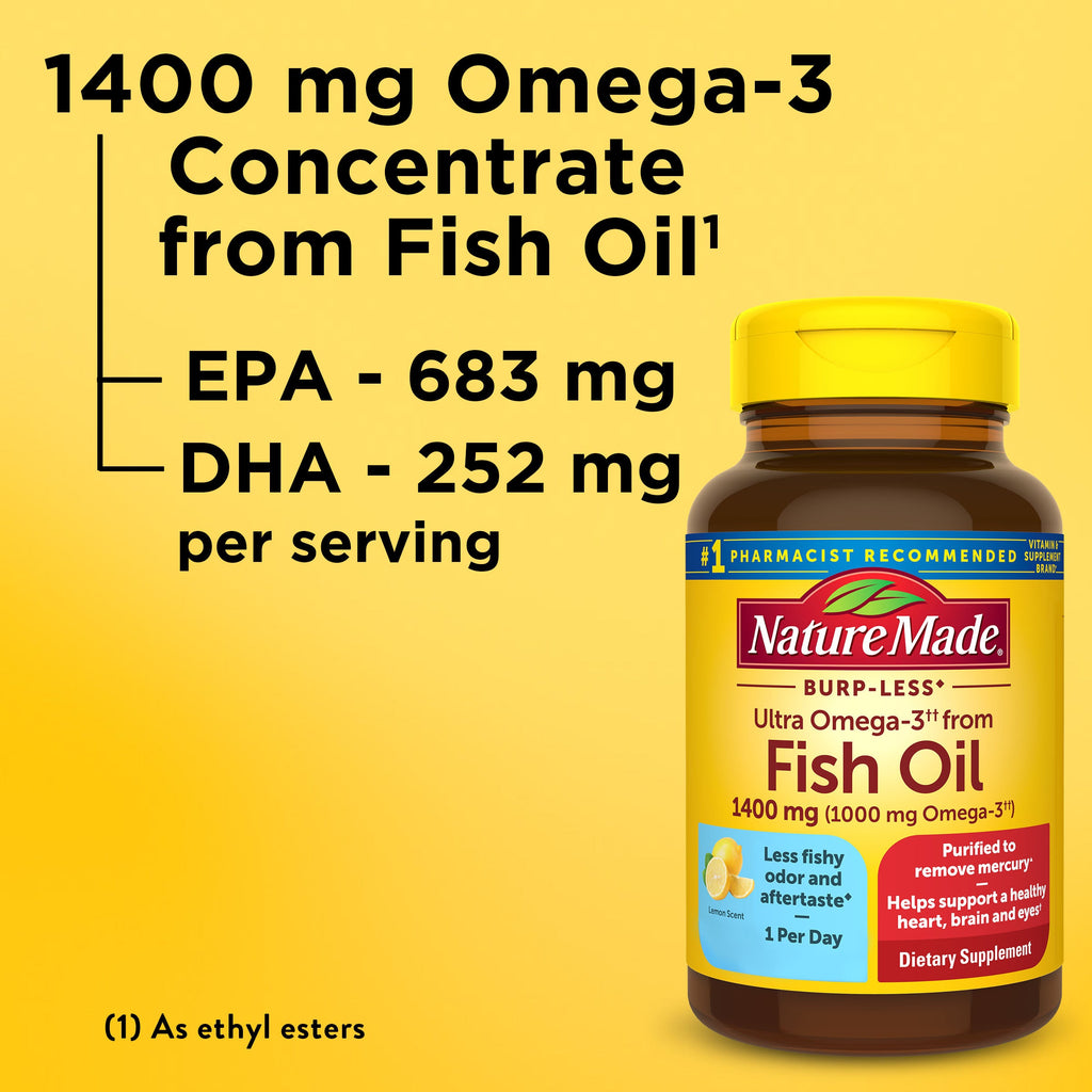 Ultra Omega-3†† from Fish Oil 1400 mg Softgels, Burp-Less♦