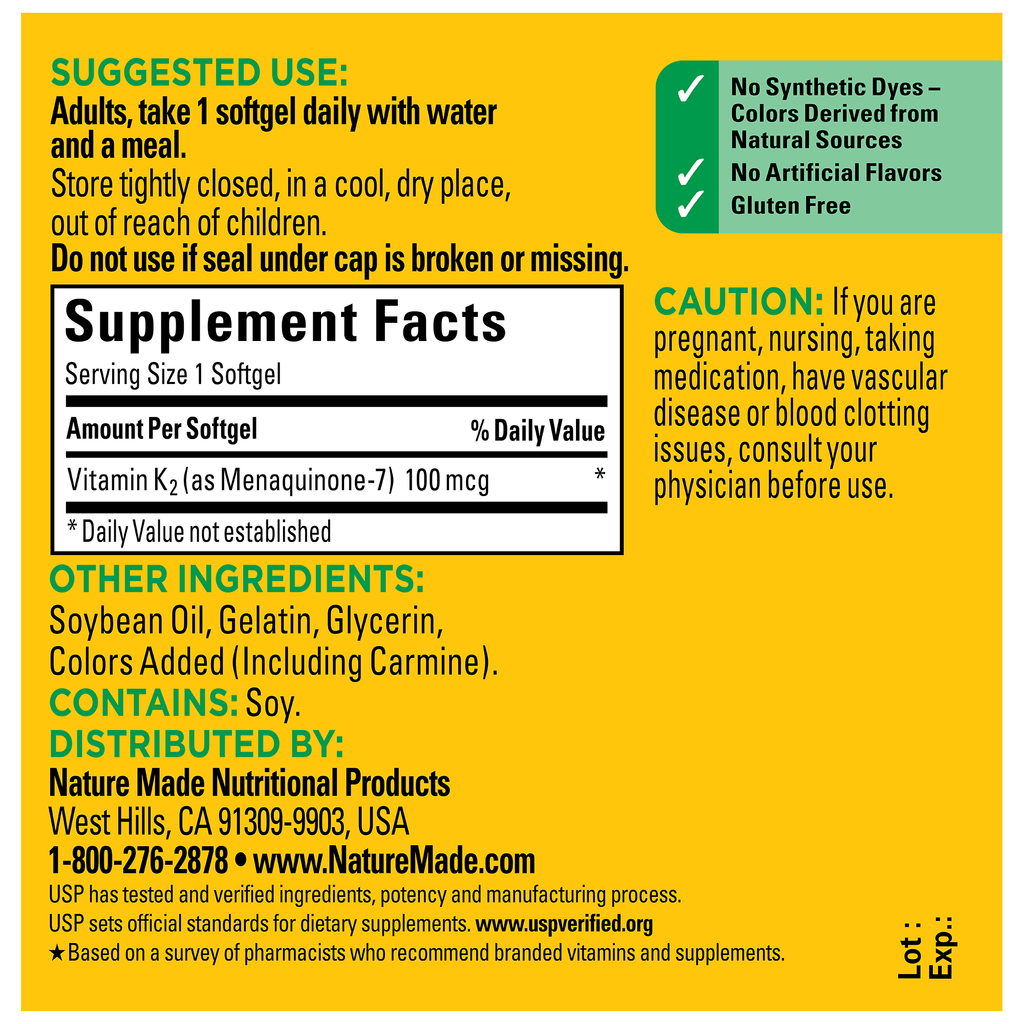 Vitamin K2 100 mcg Softgels