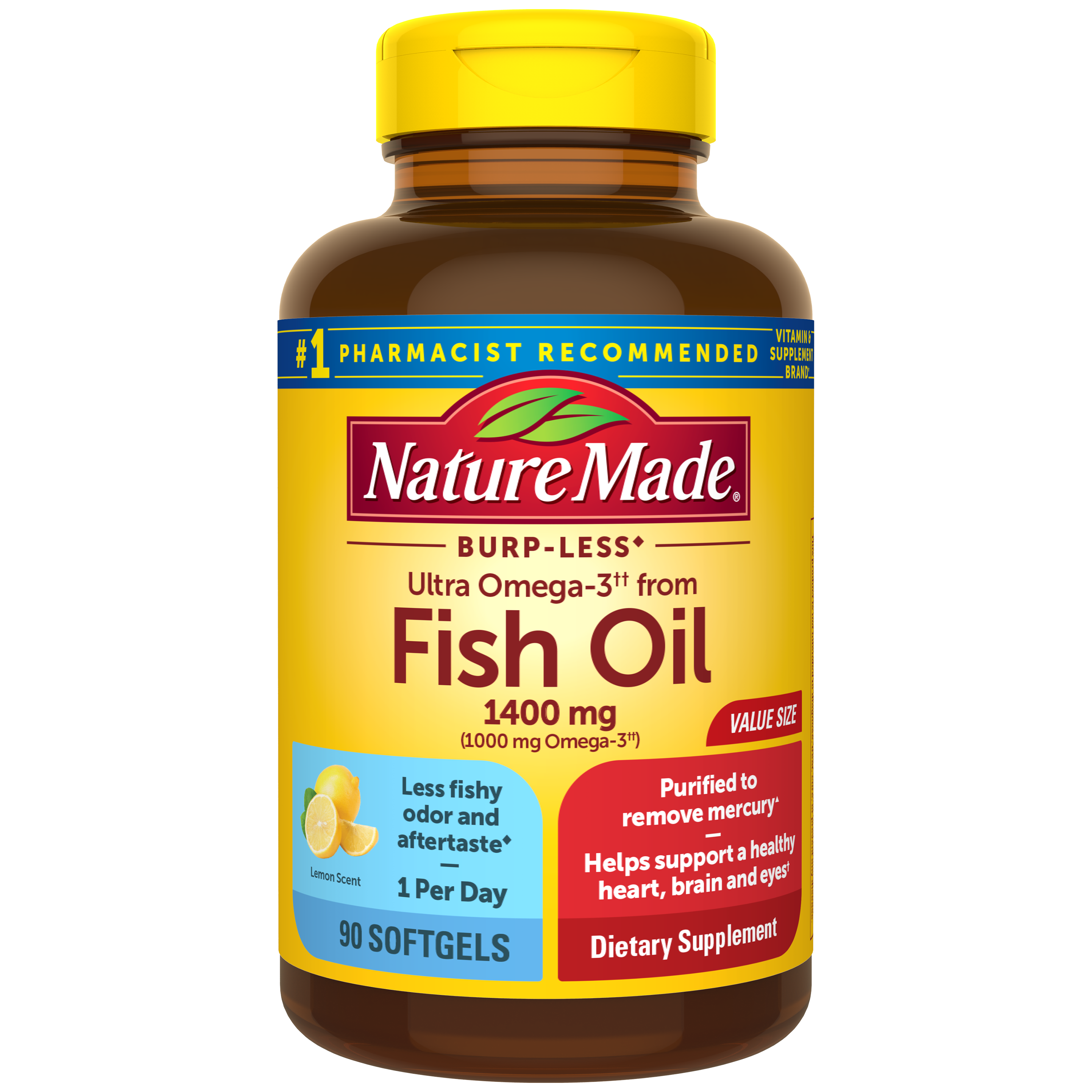 Ultra Omega-3†† from Fish Oil 1400 mg Softgels, Burp-Less♦