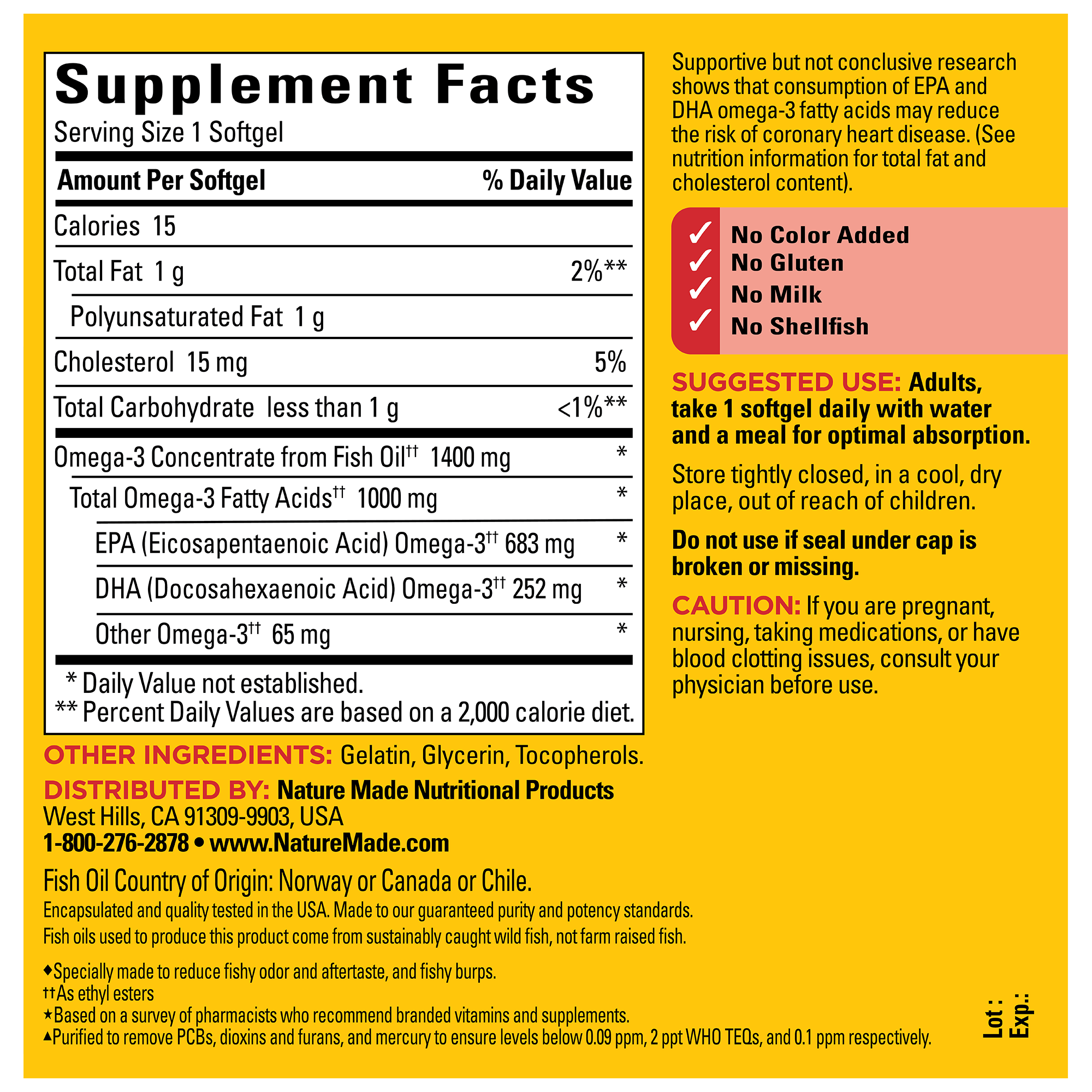 Ultra Omega-3†† from Fish Oil 1400 mg Softgels, Burp-Less♦