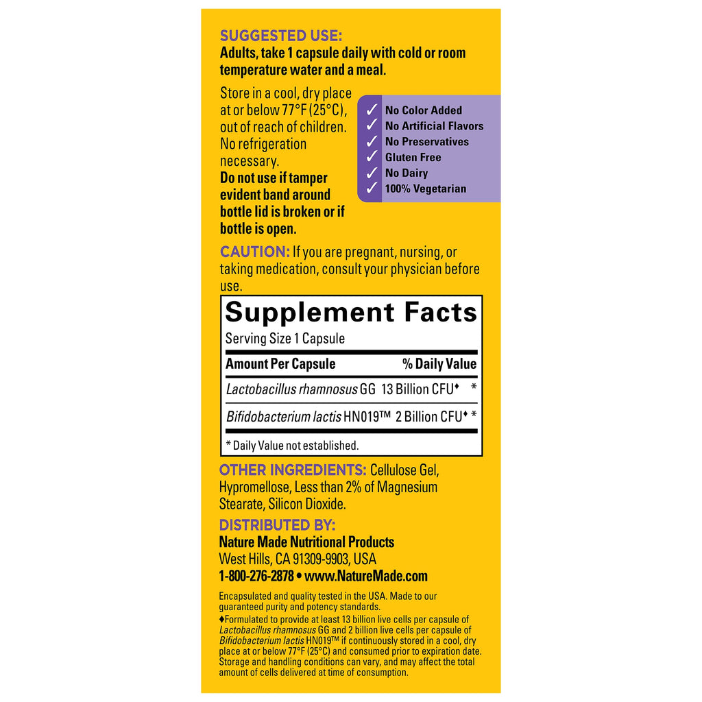 Probiotics Extra Strength 15 Billion CFU from Live Cultures Capsules