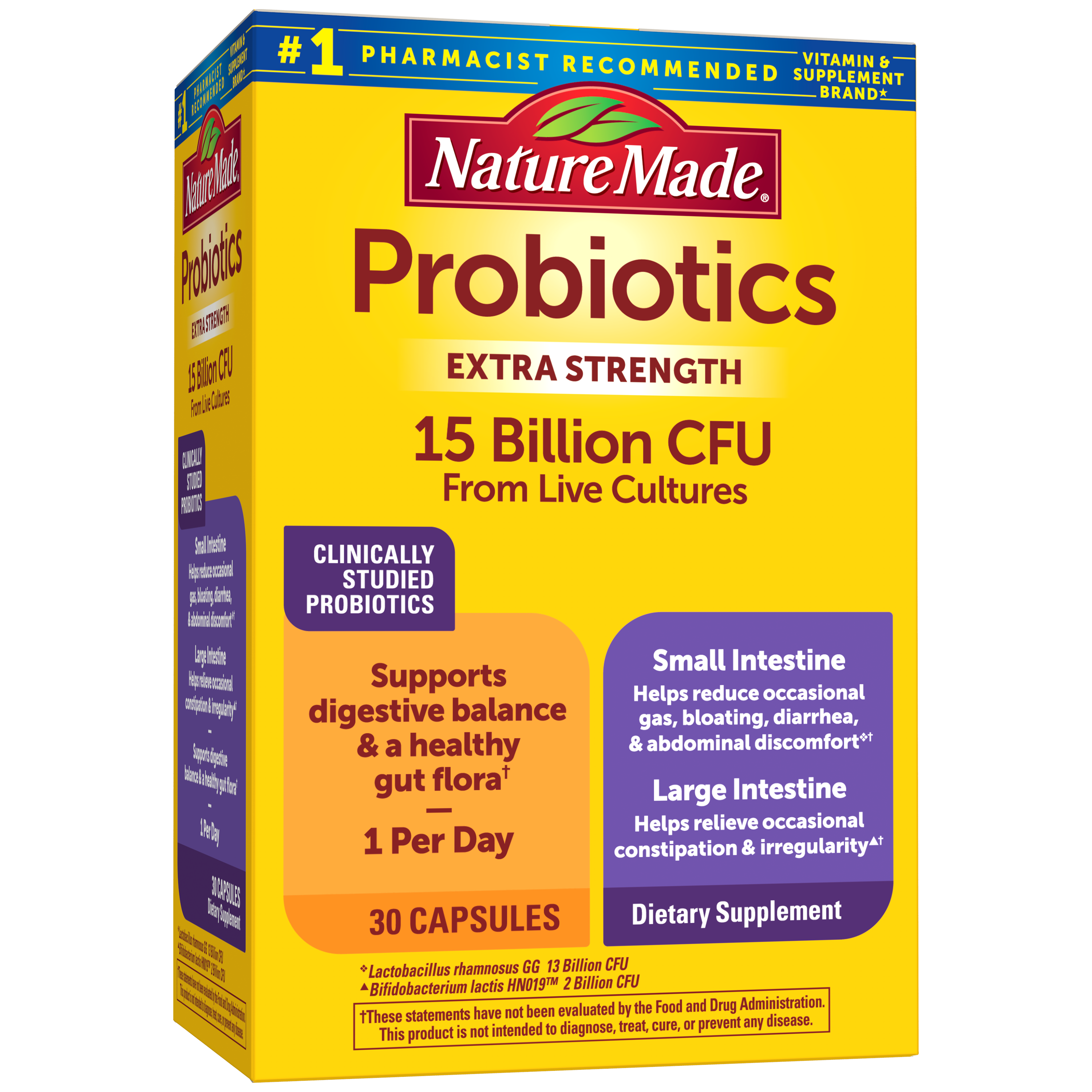 Probiotics Extra Strength 15 Billion CFU from Live Cultures Capsules