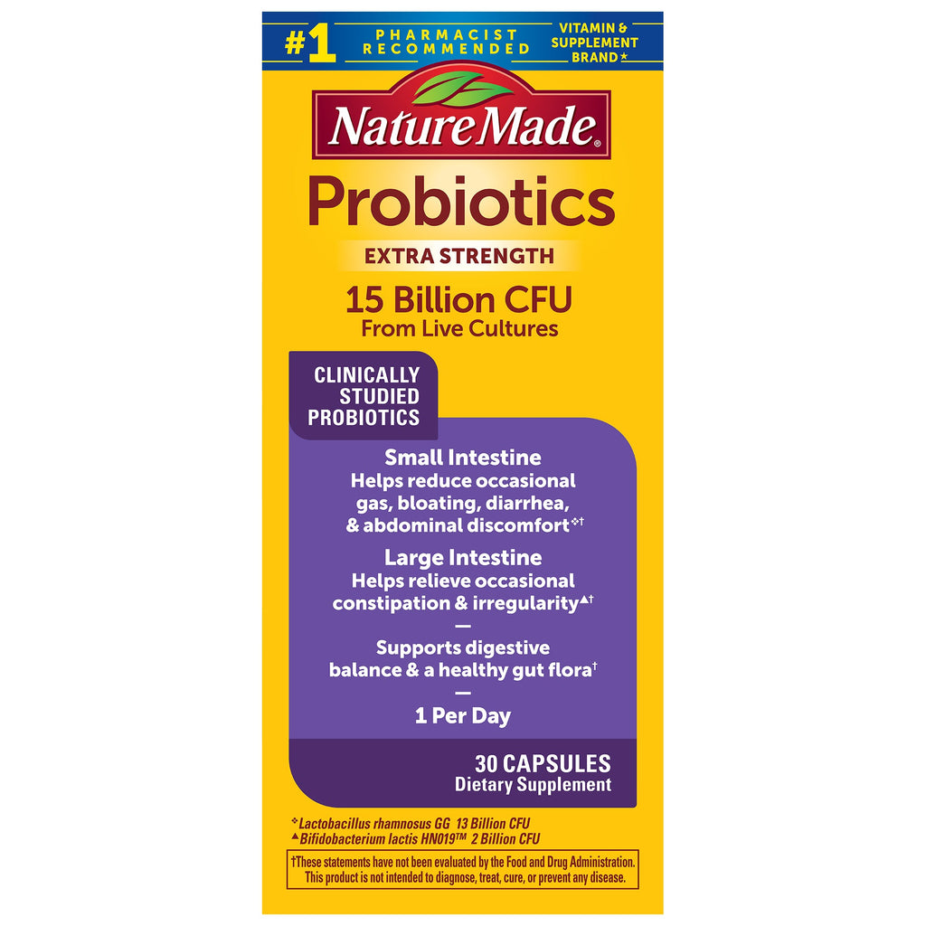 Probiotics Extra Strength 15 Billion CFU from Live Cultures Capsules