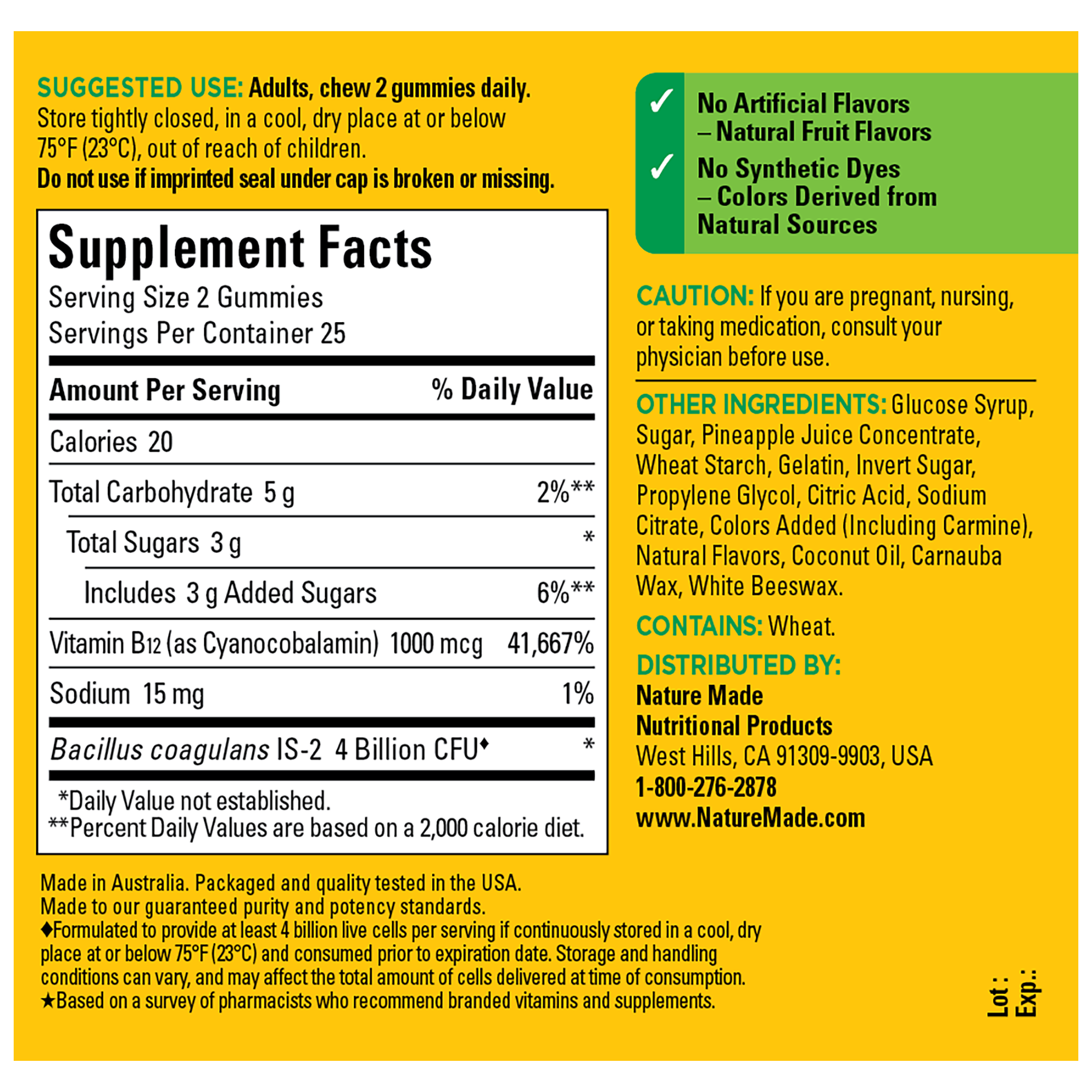 Digestive Probiotics and Energy B12 Gummies