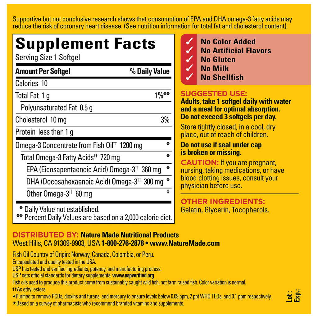 Omega-3†† From Fish Oil 1200 mg Softgels
