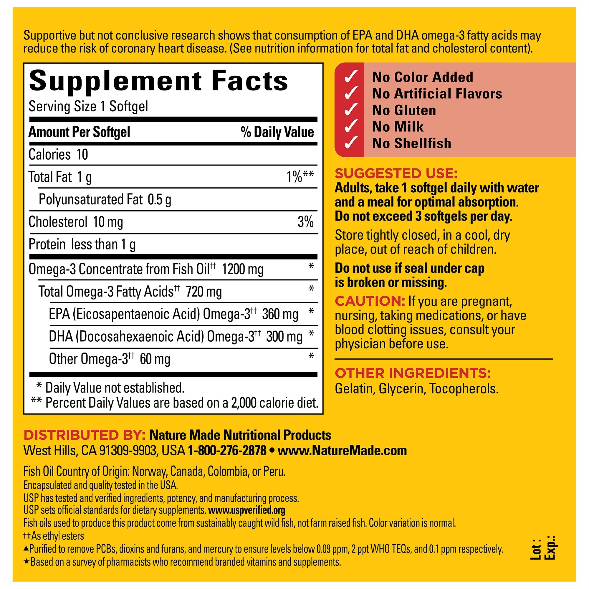Omega-3†† From Fish Oil 1200 mg Softgels