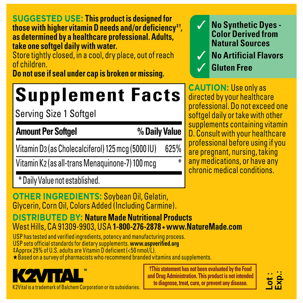 Vitamin D3 + K2 Softgels