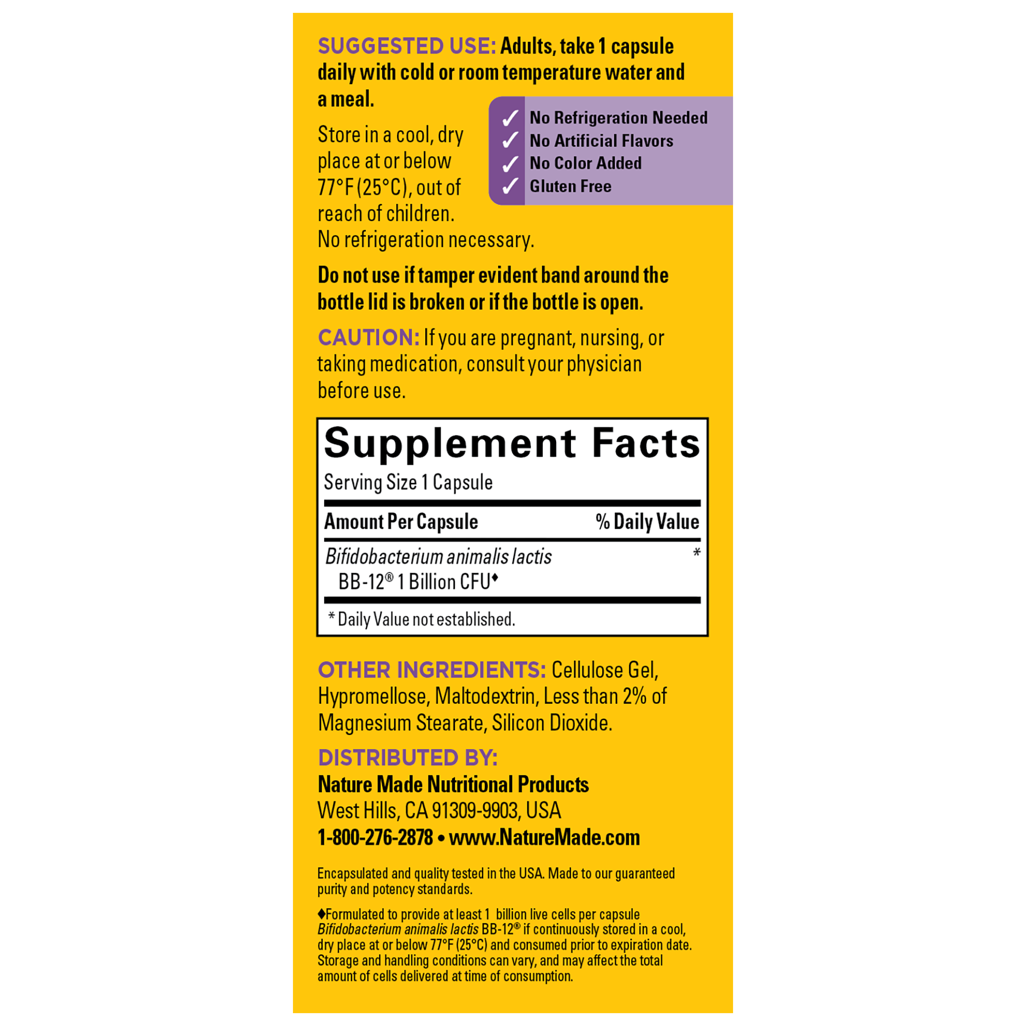 Probiotics 1 Billion CFU From Live Cultures Capsules