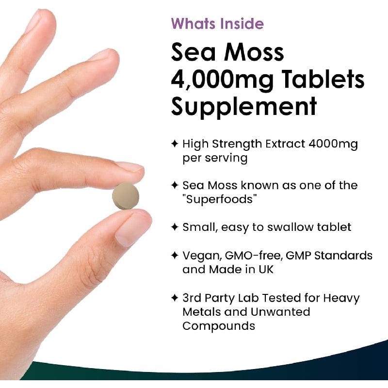 Sea Moss Tablets Extract High Strength 4000mg (120 Tablets)