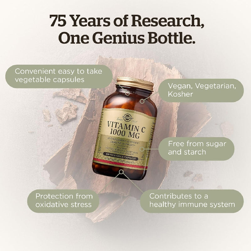 Solgar Vitamin C 1000mg - High Strength (Pack of 100 Capsules)