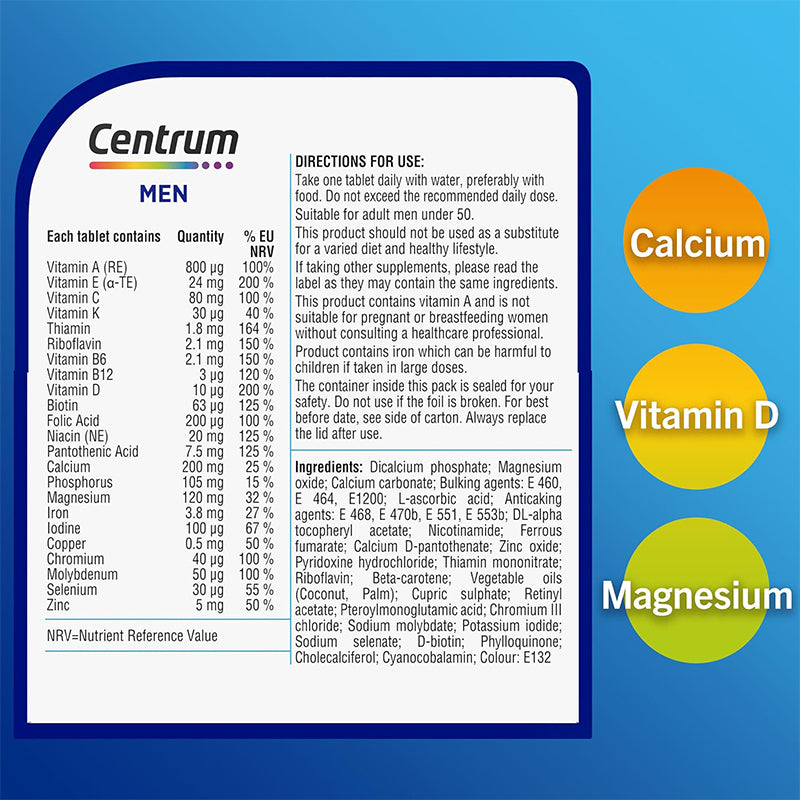 Centrum - Multivitamin Tablets for Men (60 Tablets)