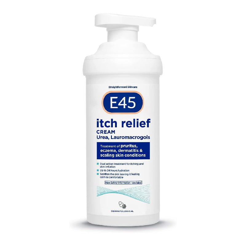 E45 Itch Relief Cream, Moisturising Dual Action Treatment for Itchy and Irritated Skin, 500g
