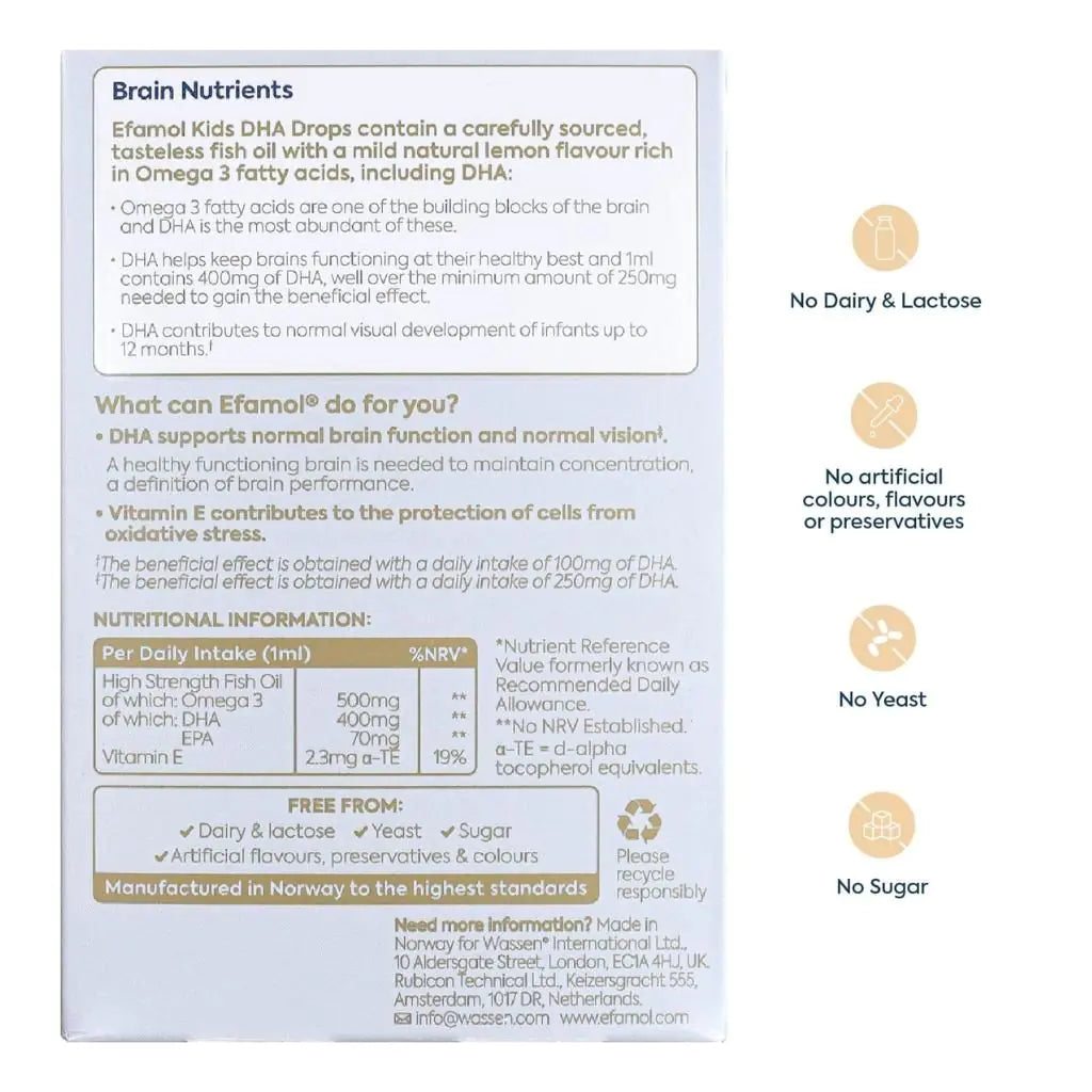 Efamol Kids Omega 3 DHA Drops | Brain Supplement to Support Normal Brain Function