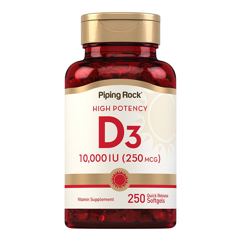 High Potency Vitamin D3, 10,000 IU, 250 Quick Release Softgels