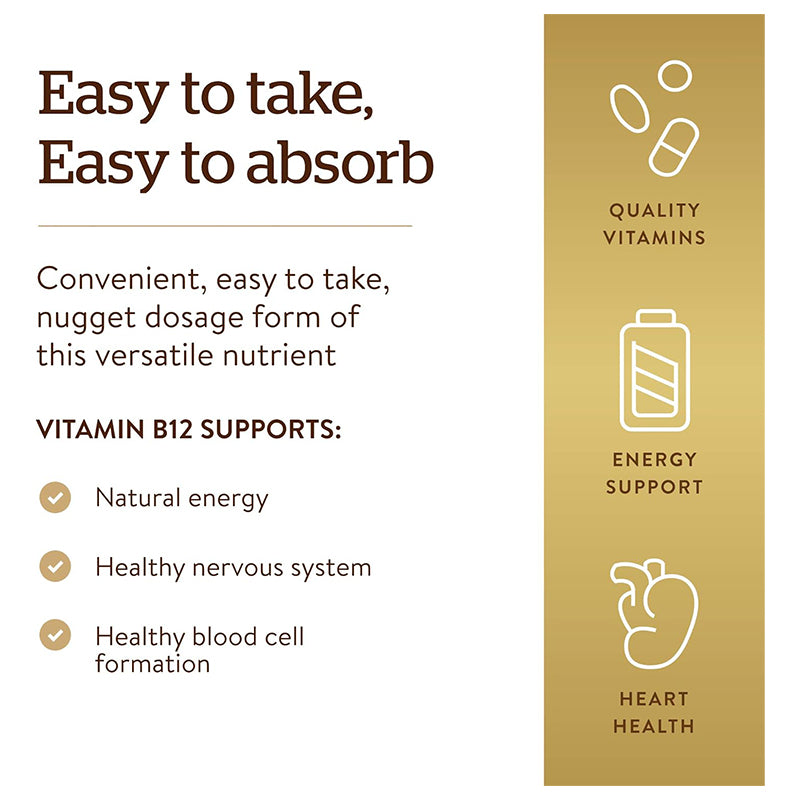 Solgar Vitamin B12 Sublingual Chewable Nuggets (Pack of 100)