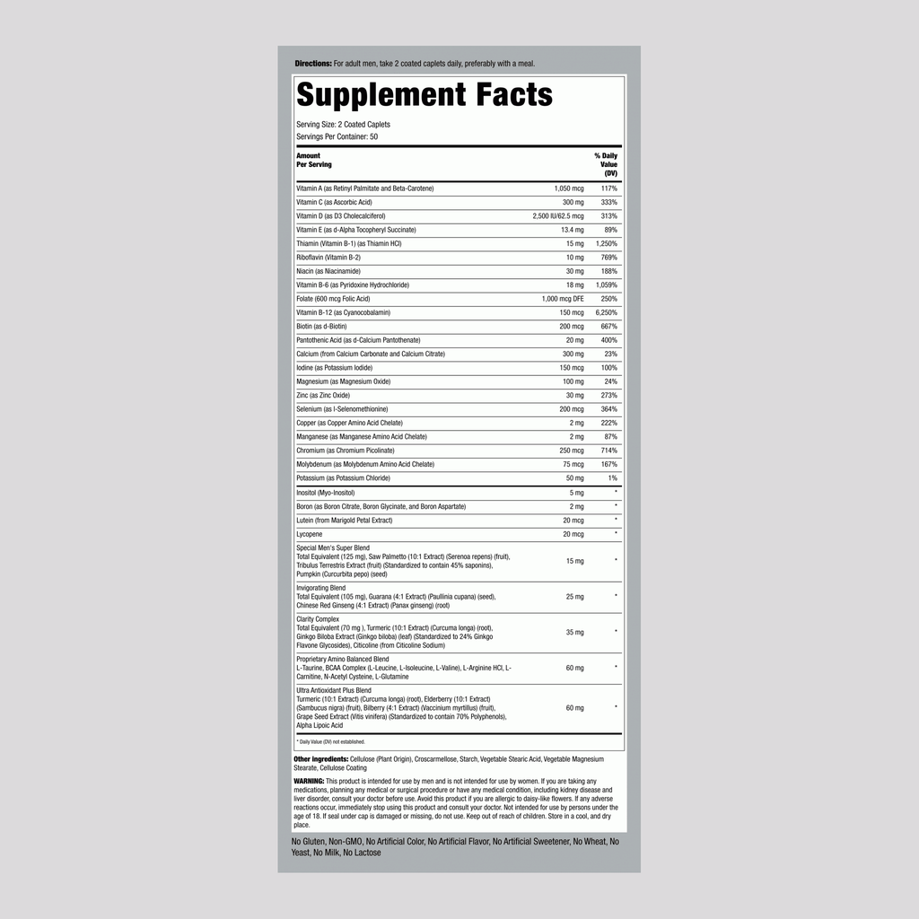 Mega Multi for Men 50 Plus, 100 Coated Caplets